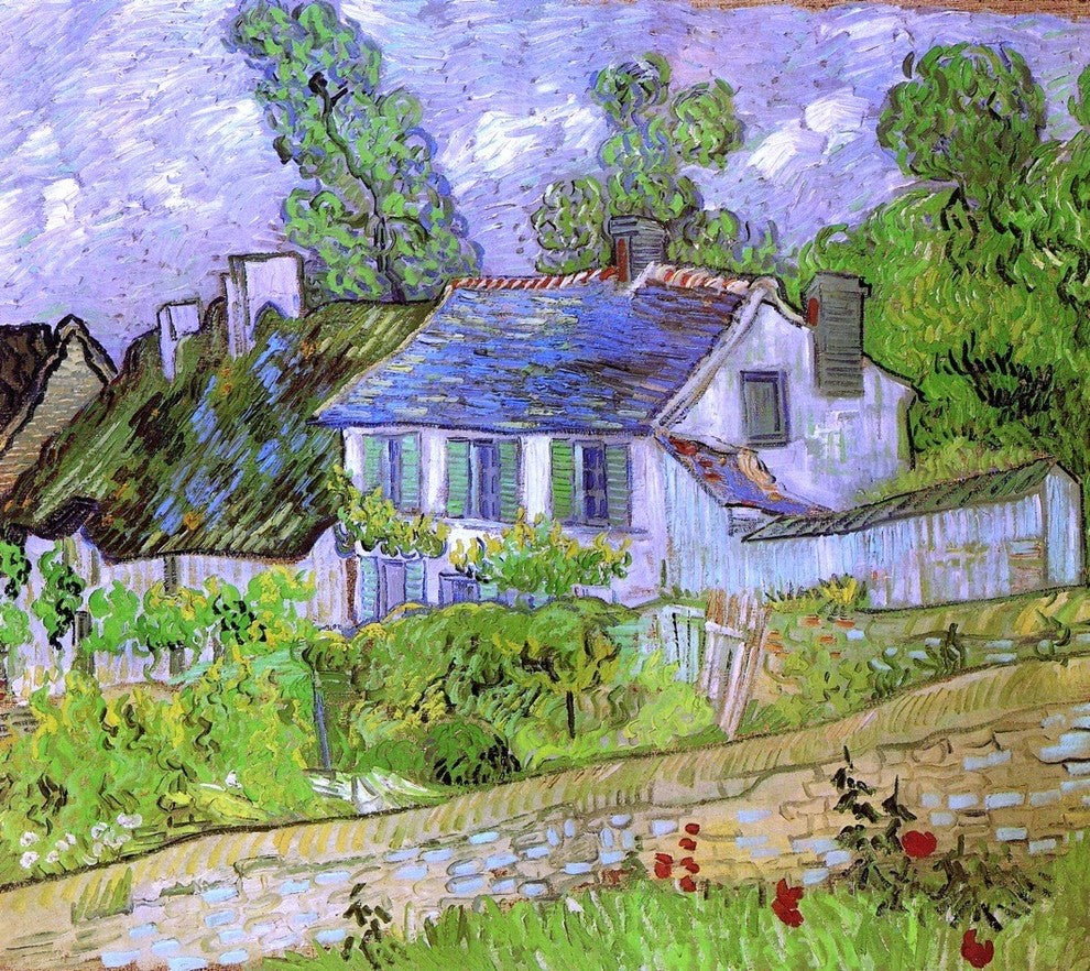 Vincent Van Gogh Houses in Auvers, 20"x25" Wall Decal