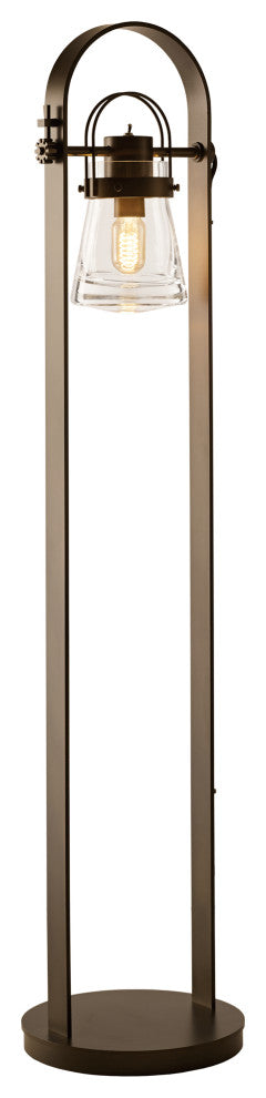 Erlenmeyer Floor Lamp, Dark Smoke Finish, Clear Glass