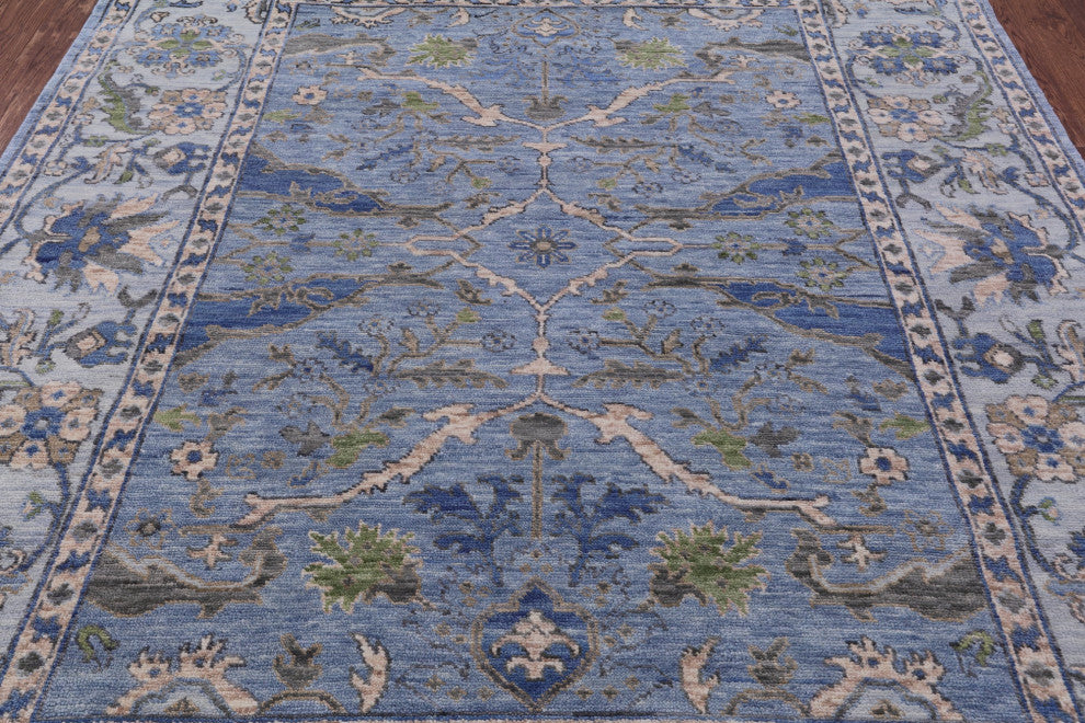 7' 10" X 9' 11" Hand-Knotted Turkish Oushak Wool Rug - Q13619
