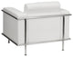 Modern Contemporary Melrose White Leather Chair With Encasing Frame