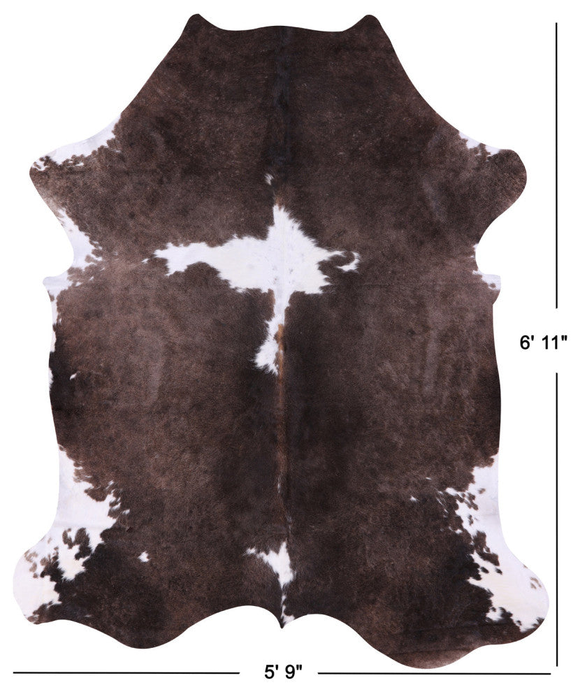 6' 11" X 5' 9" Organic Natural Hair-On Cowhide Area Rug C1600