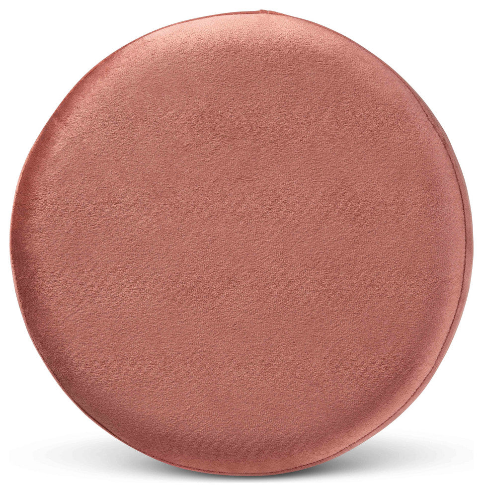 Greaves Glam Velvet Fabric Upholstered Ottoman, Blush Pink/Gold