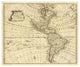 "America, 1747" Digital Paper Print by Emanuel Bowen, 32"x27"