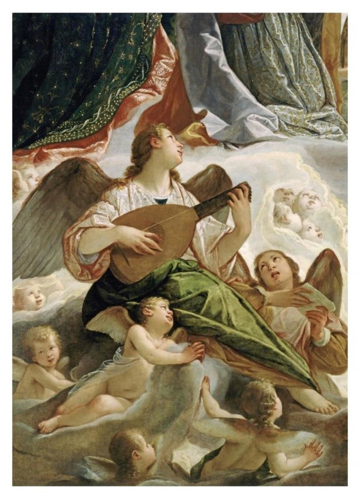 "Trinity With Saints Ursula and Margaret-Detail" Paper Art, 23"x32"
