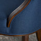 GDF Studio Lexia Plush Classic Fabric Dining Chair, Dark Navy