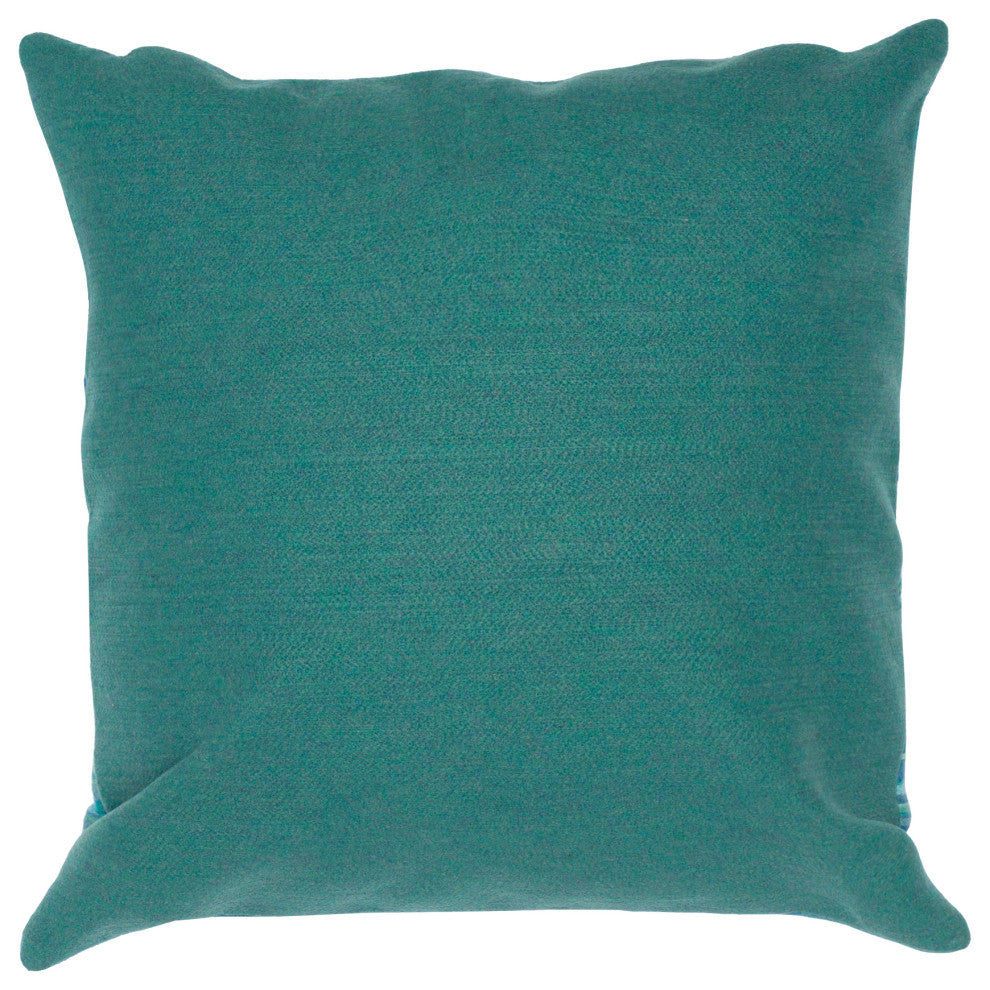 Visions III Broken Stripe Indoor/Outdoor Pillow Aqua 20"x20"