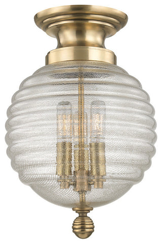 Coolidge 3-Light, Flush Mount, Aged Brass