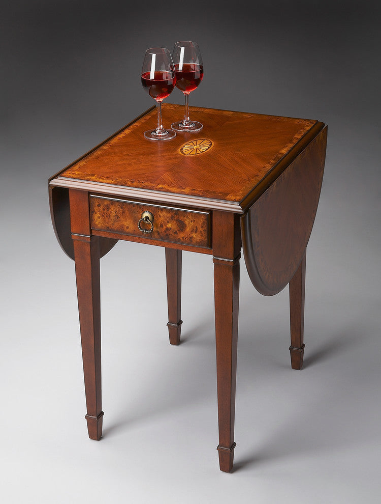 Glenview Pembroke Side Table, Medium Brown
