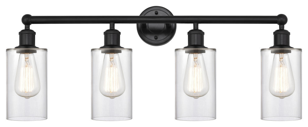 Innovations 616-4W-BK-G802 Clymer 4 Light Bath Vanity Light, Matte Black