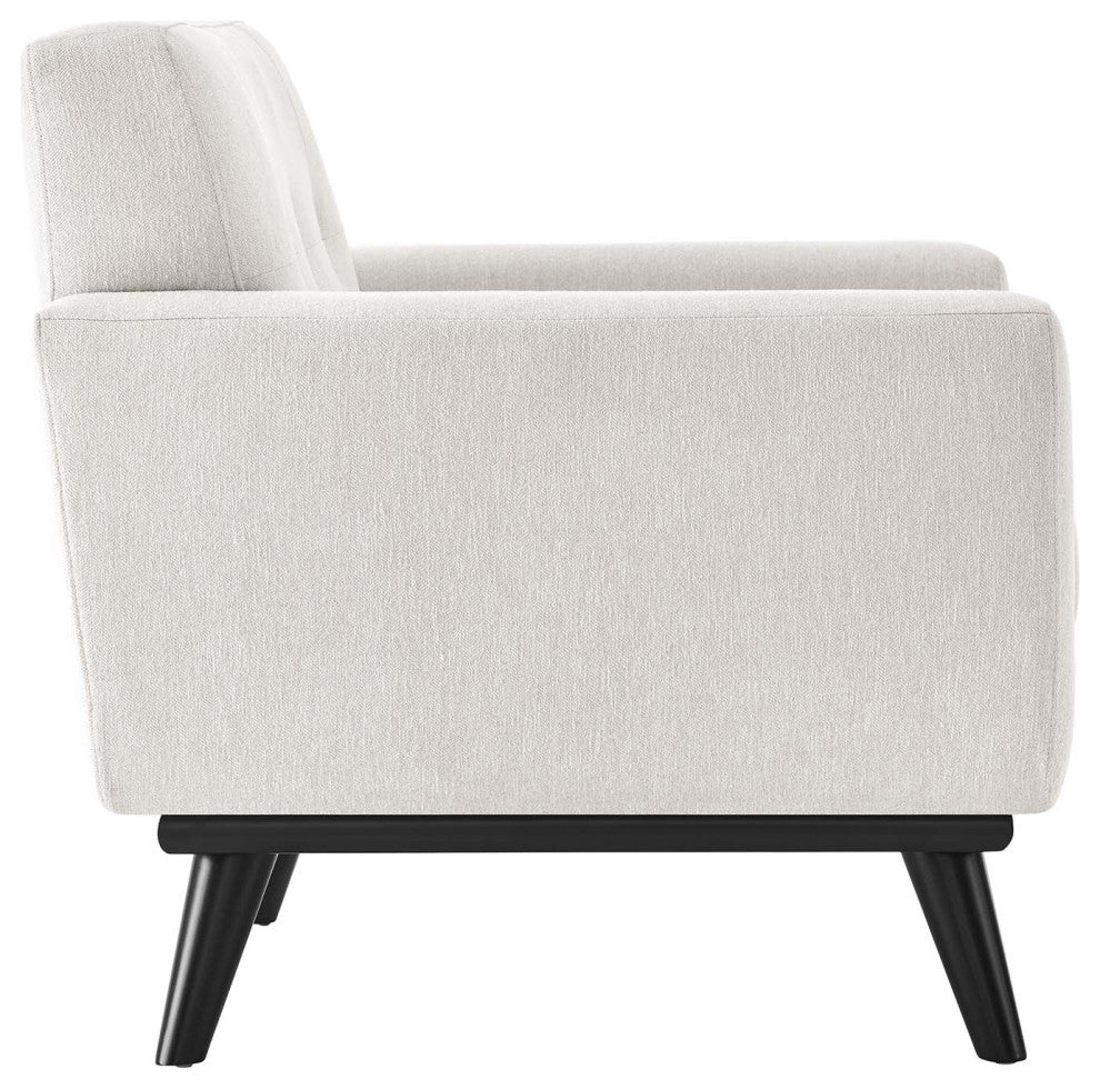 Engage Herringbone Fabric Armchair, Ivory