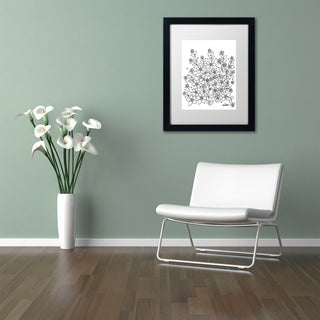 KCDoodleArt 'Simple Flower Doodle 2' Art, Black Frame, White Matte, 16"x20"
