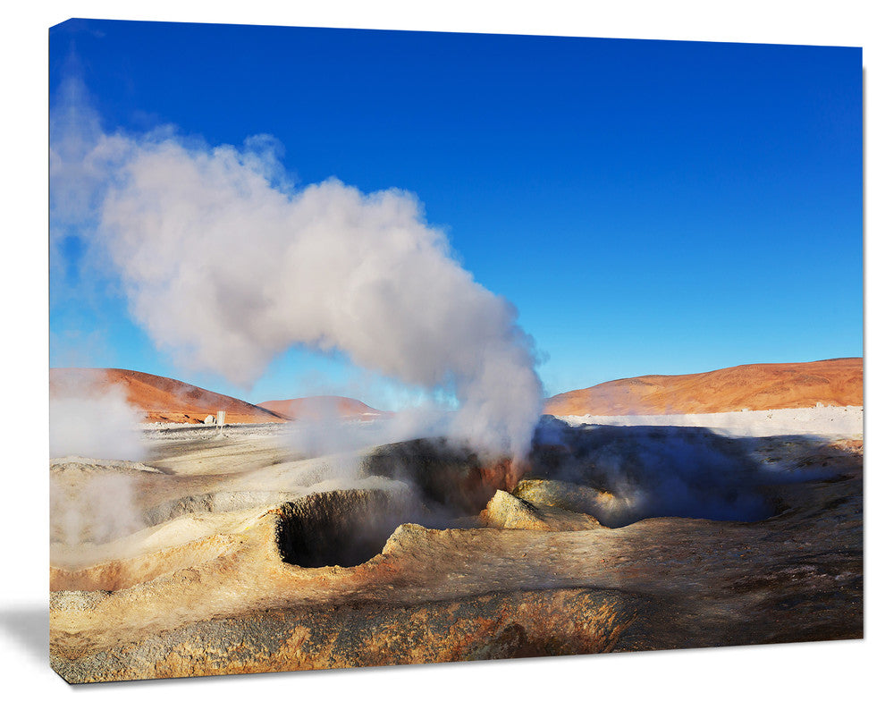 Geyser Sol De Manana Bolivia, Extra Large Landscape Canvas Art, 60"x28"