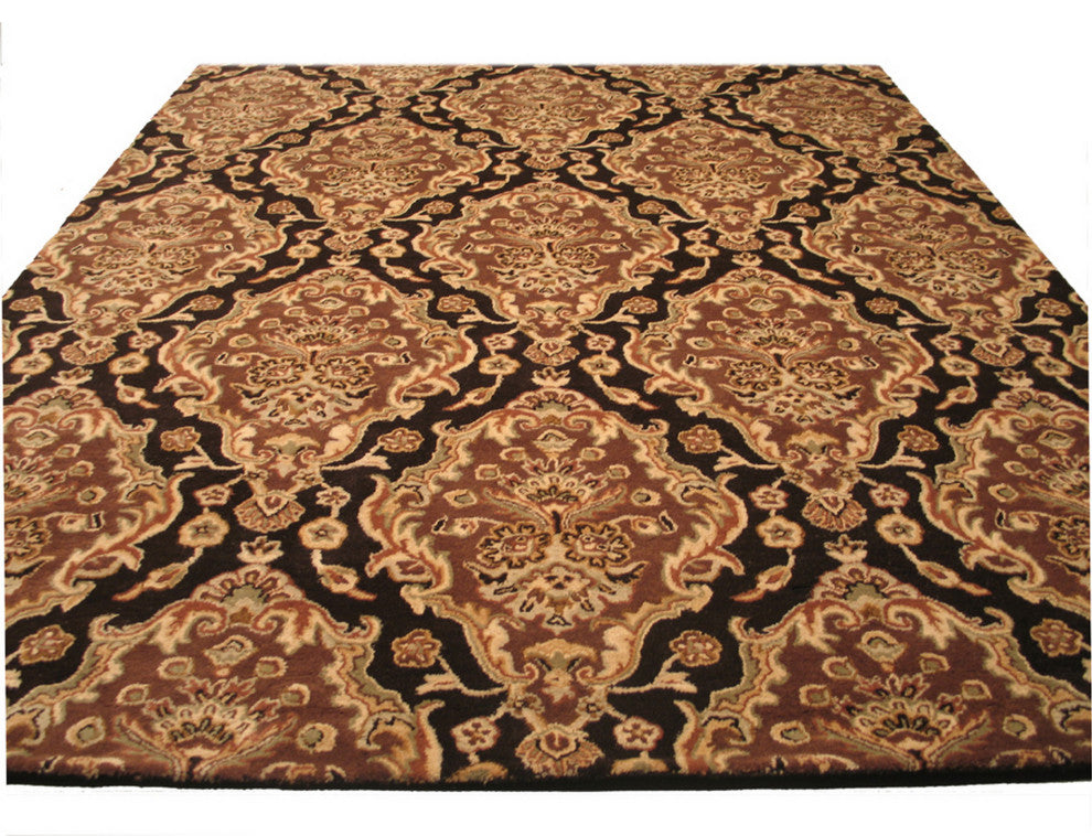 EORC Brown Hand-Tufted Wool Sandra Rug, 5'x8'