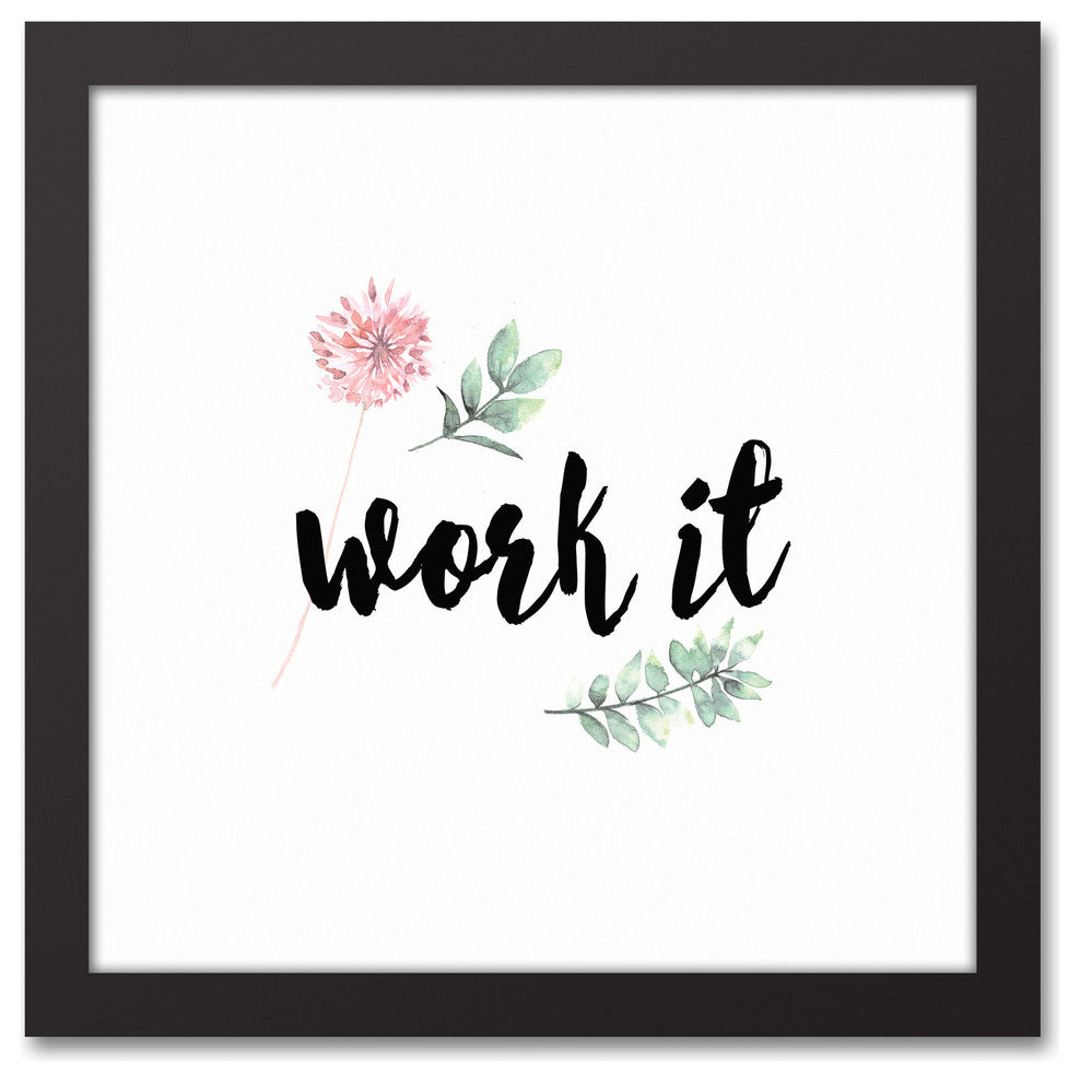 Work It Black Framed Canvas, 12x12