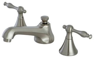 Widespread Bathroom Faucet, Brass Pop-Up, Brushed Nickel