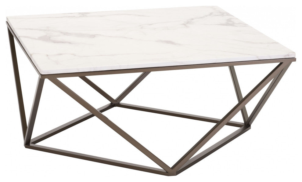 Tintern Coffee Table White and Antique Brass