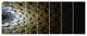 Symmetrical Gold Fractal Flower, Abstract Wall Art Canvas, 83"x32", 7 Panels