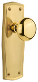 Prairie Plate Passage New York Door Knob, Unlacquered Brass