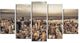 Manhattan Skyscrapers Aerial View, Cityscape Canvas Print, 60"x32", 5 Panels