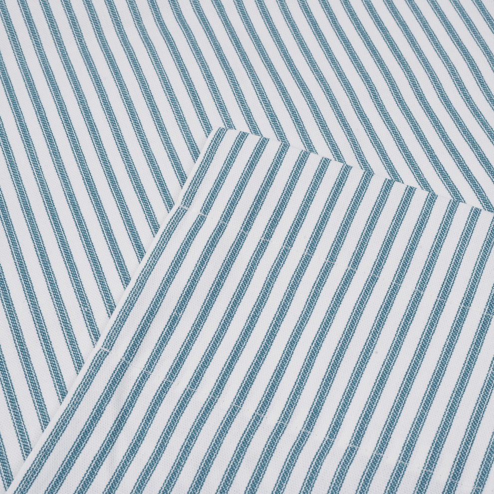 Plaza Stripe 58" x 15" Tailored Valance, Blue
