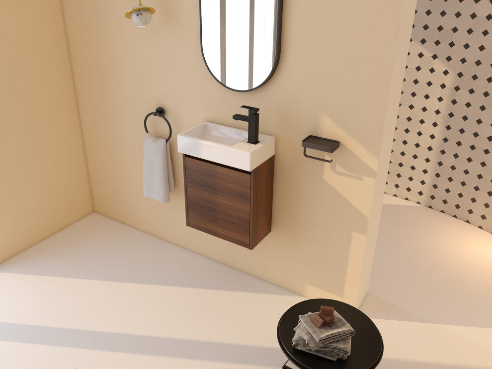 18" Sink Vanity, Plywood, Ceramic Top, No Faucet