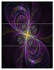 "Purple Abstract Floral Shapes" Metal Wall Art, 3 Panels, 28"x36"