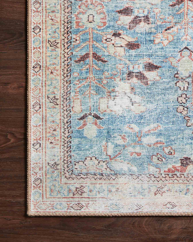 Durable Printed Wynter Area Rug by Loloi, Teal/Multi, 2'-6" X 12'-0"