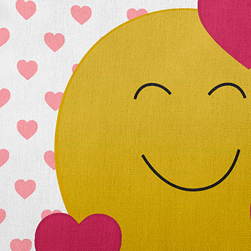 Love Emoji Decorative Throw Pillow, Pink Icing, 20"x20"