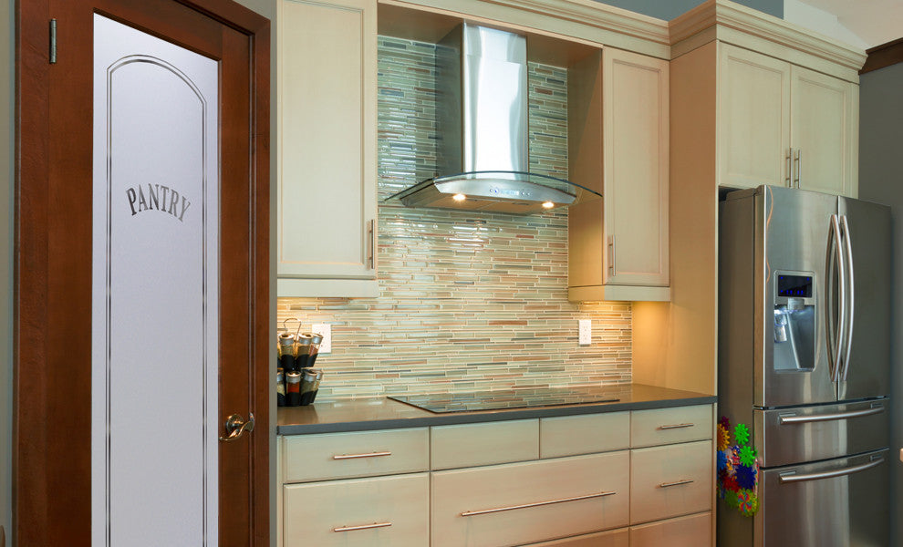 Pantry Door - Classic Arched - Primed - 24" x 84" - Knob on Left - Push Open