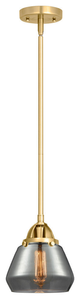 Fulton Mini Pendant, Satin Gold, Plated Smoke, Plated Smoke