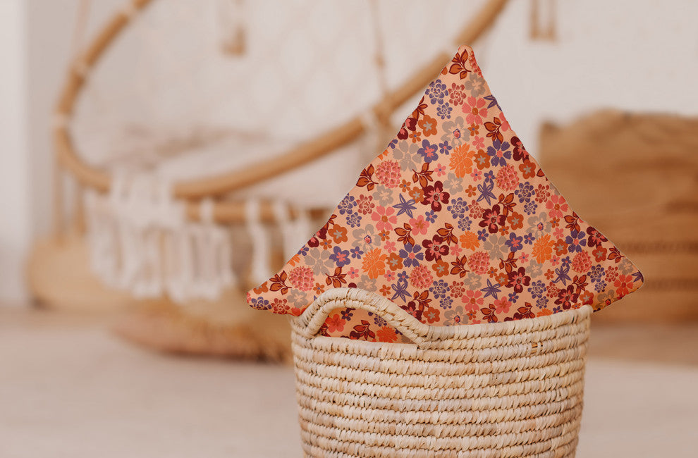 Succulent Garden Accent Pillow With Removable Insert, Peach, 26"x26"