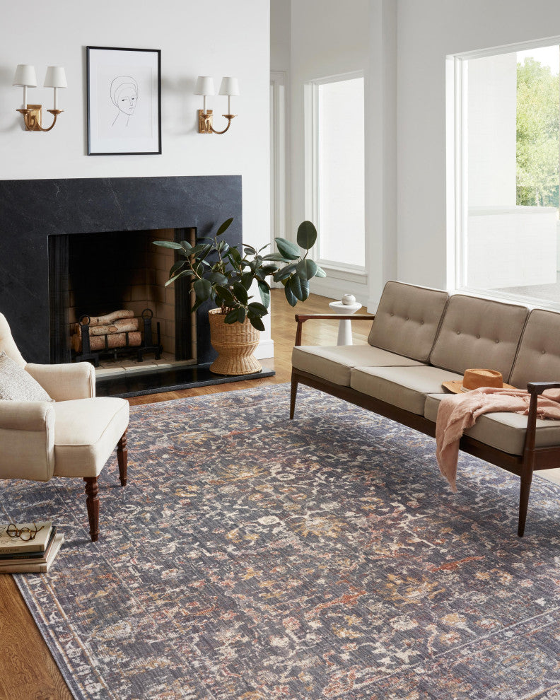 Chris Loves Julia x Loloi Rosemarie Graphite/Multi 2'-7" x 8'-0" Area Rug