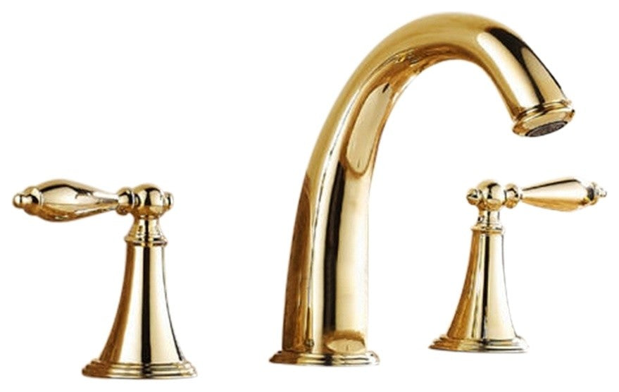 Mina Gold Widespread 3 Holes Double Knobs Bath Sink Faucet