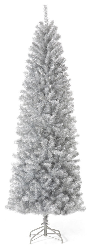 7.5ft Tinsel Artificial Christmas Tree, Silver