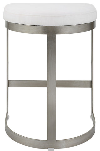 Ivanna Backless Silver Counter Stool
