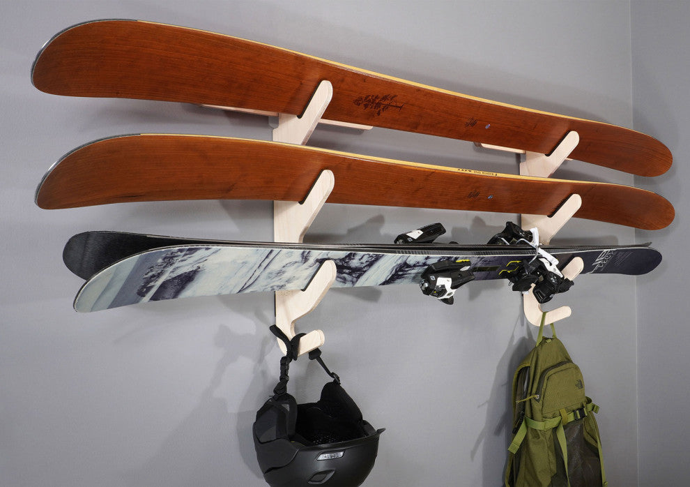 Ski Rack - The Hallsteiner Series Horizontal Ski Wall Mount, Birch, Trip