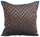 Blue Decorative Pillow Covers 14"x14" Velvet, Chevron Escape