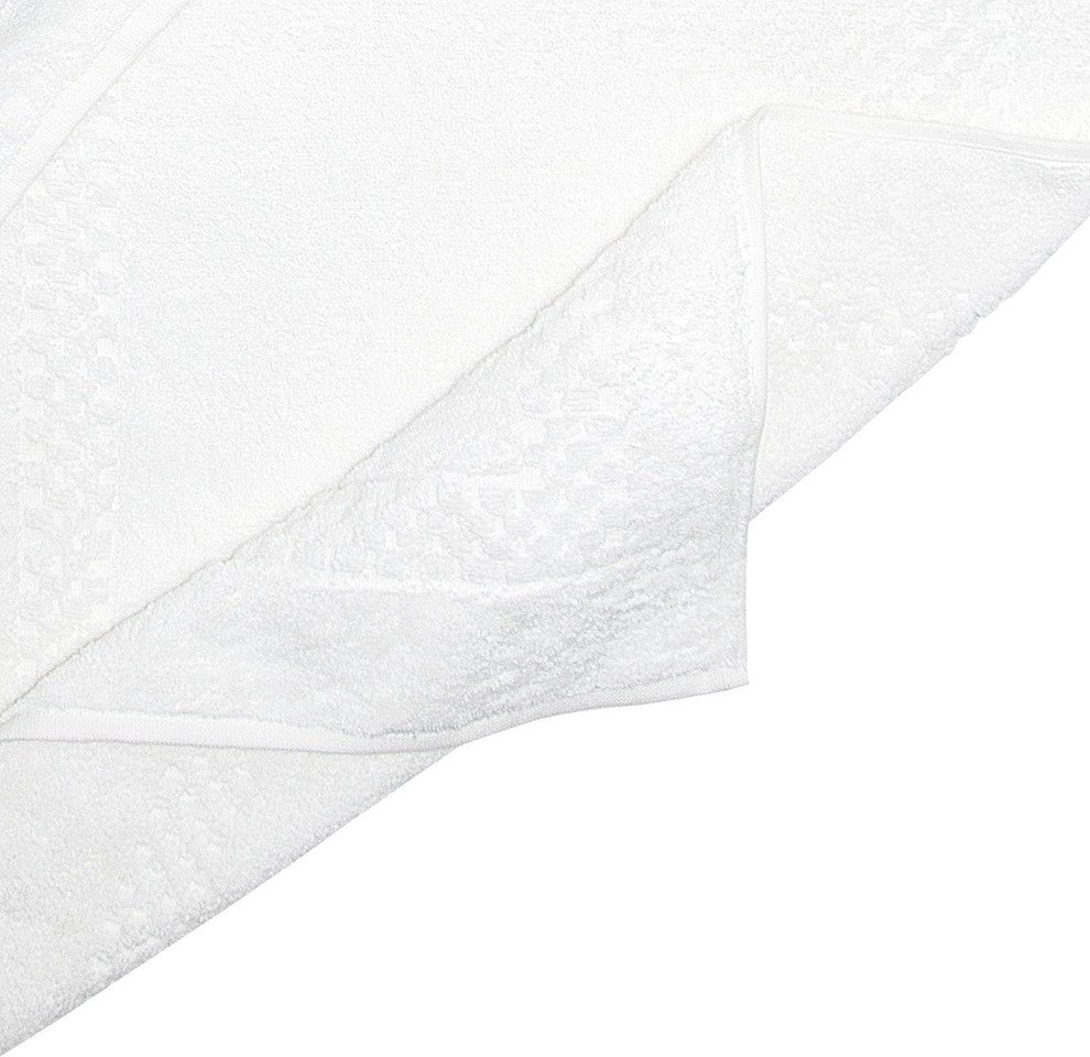 Checkered Luxury Hotel and Spa Bath Mat, Set of 2, White