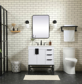 Home Living 22" Modern White-Light Bathroom Vanity