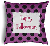 Happy Halloween Dots Accent Pillow With Removable Insert, Orchid, 20"x20"