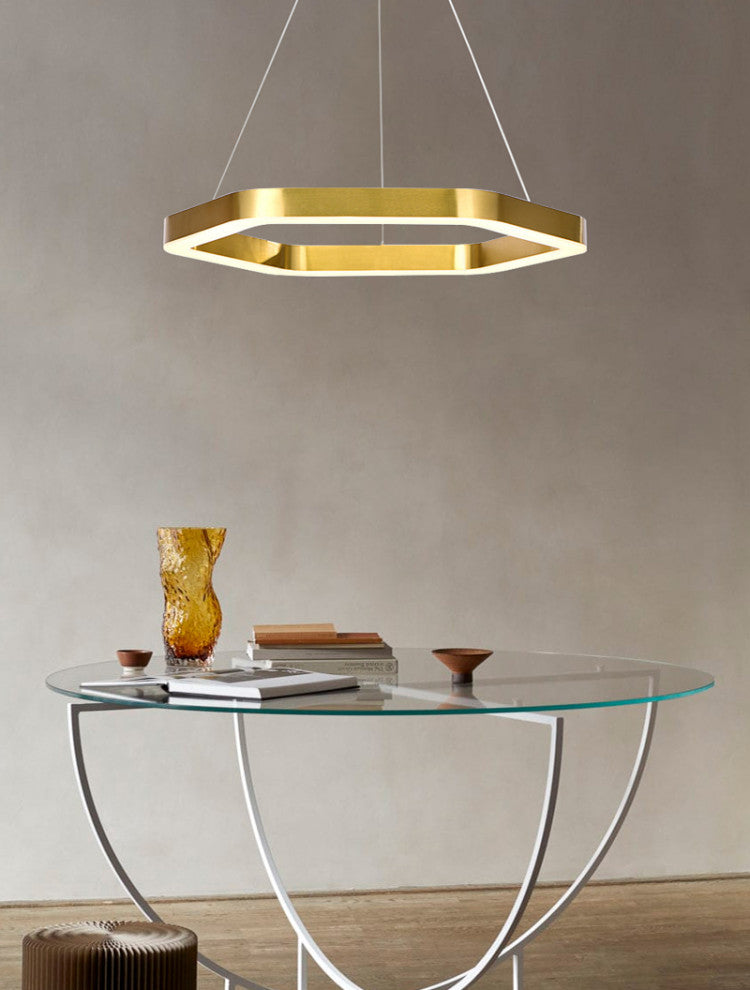 Hexagon combined ring lamps for living room, dining room, bedroom., 12''