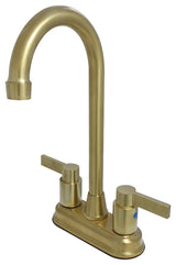 Kingston Brass 4" Centerset Bar Faucet, Brushed Brass
