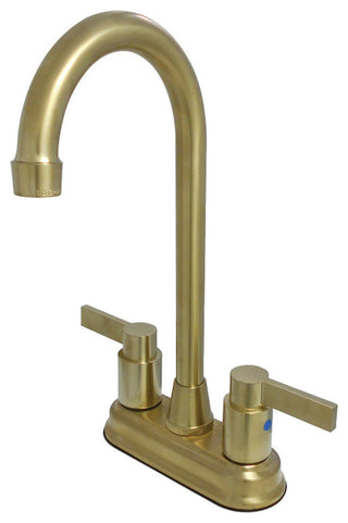 Kingston Brass 4" Centerset Bar Faucet, Brushed Brass