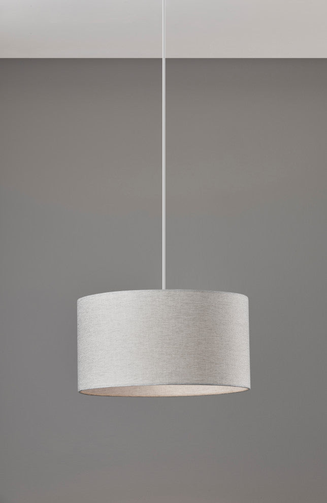 Harvest Drum Pendant, White