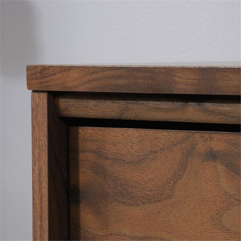 Home Square 2 Drawer Lateral Wood Filing Cabinet Set in Grand Walnut (Set of 2)