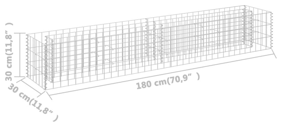 vidaXL Gabion Raised Bed Galvanized Steel 70.9"x11.8"x11.8"