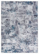 Benzara BM280142 Keli 5 x 7 Area Rug, Abstract Art Design, Soft Fabric, Gray