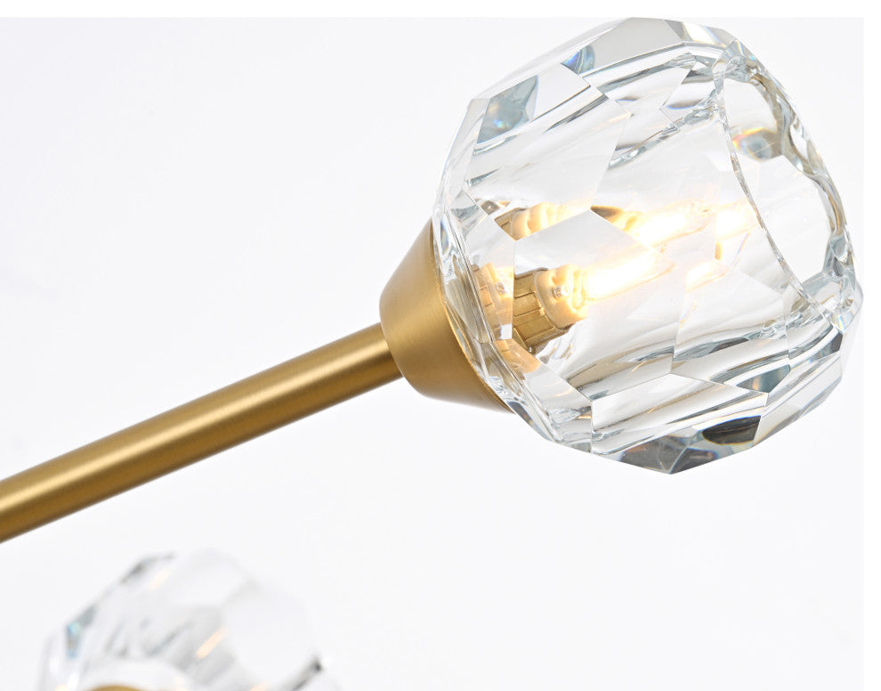 8 Light Pendant, Gold