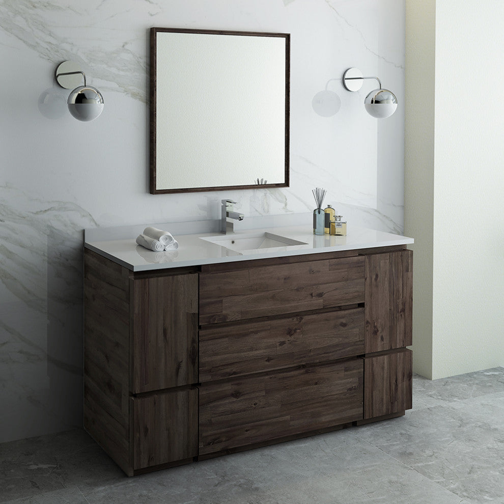 Formosa Floor Standing Modern Bathroom Vanity With Mirror, 60"