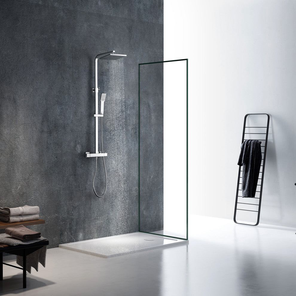 Eviva Liri Chrome Thermostatic Square Shower Column